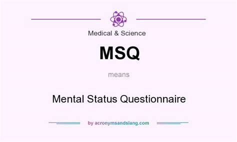 what is msq|msq questionnaire.